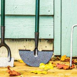 Green & Grey Carbon Steel Garden Long Handled Half Moon Lawn Edging Iron