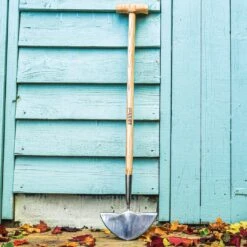 Ash & Steel : Heavy Duty Stainless Steel Long Handled Half Moon Lawn Edging Iron With Ash Handle