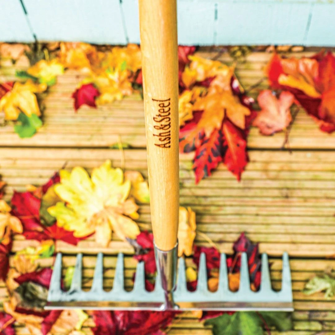 Ash & Steel : Heavy Duty Stainless Steel Garden Rake With Ash Handle - Image 3