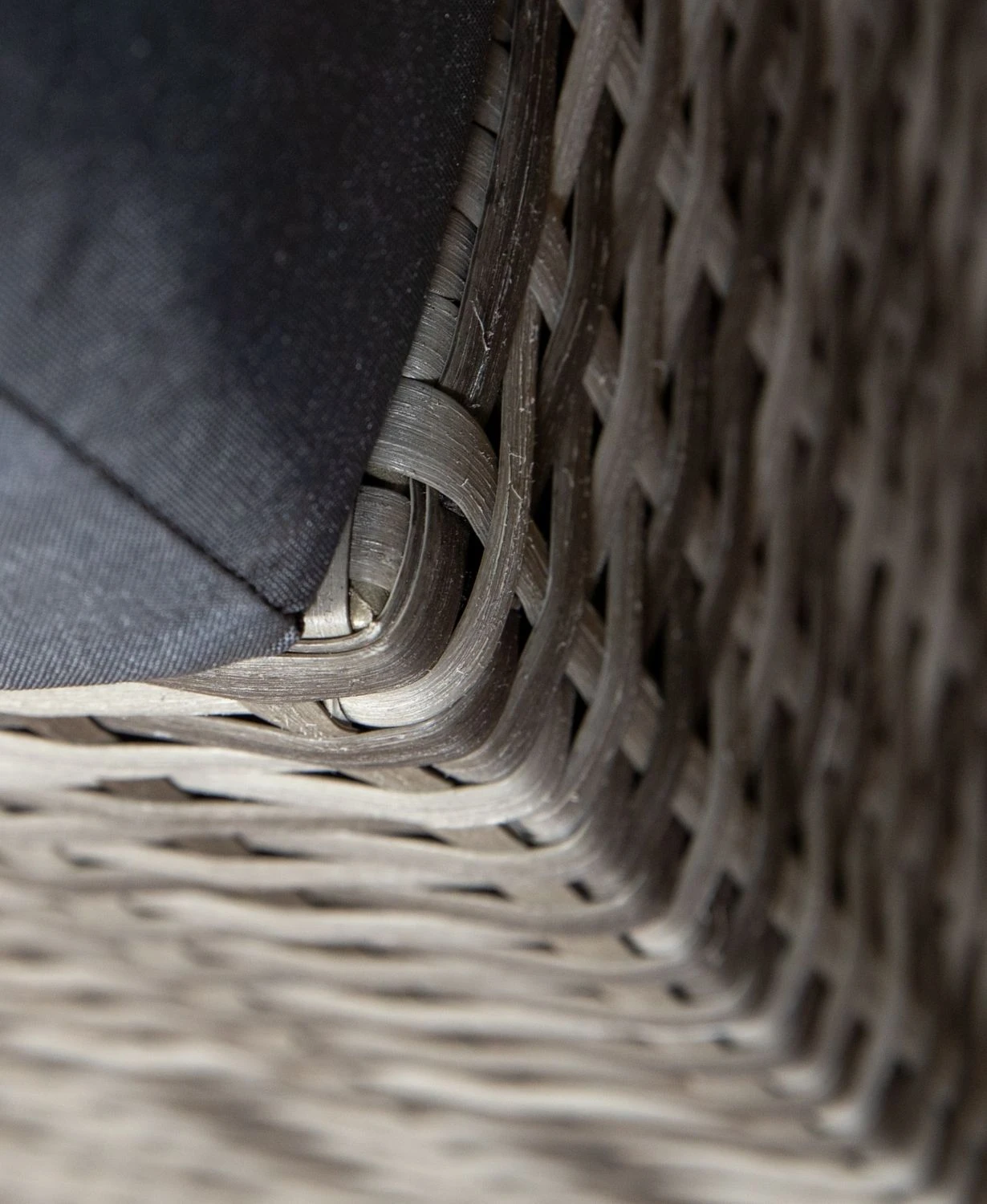 Palma Grey Rattan Casual Dining Sofa Set - High Backed With Dining Table, Three Stools & Cushions Included - Image 5