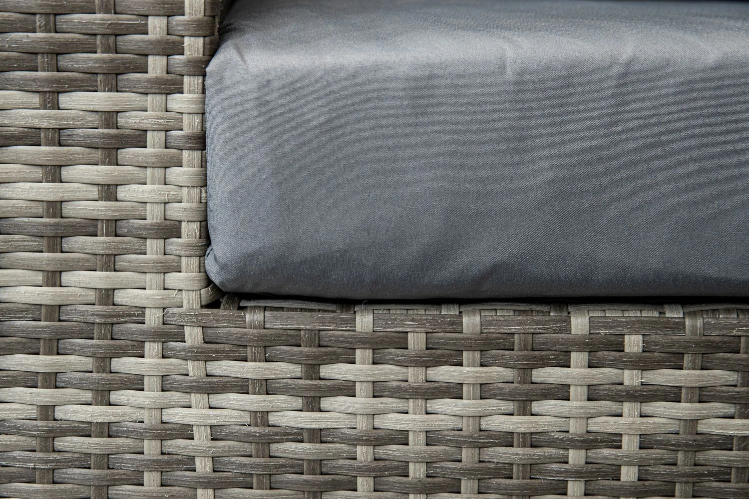 Barcelona - Grey Rattan Sofa Set With Glass Topped Coffee Table, Stool & Cushions - Image 7