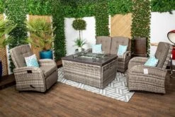 Florence - Reclining Sofa Set With Two Rocking And Reclining Chairs, Side Table And Firetable