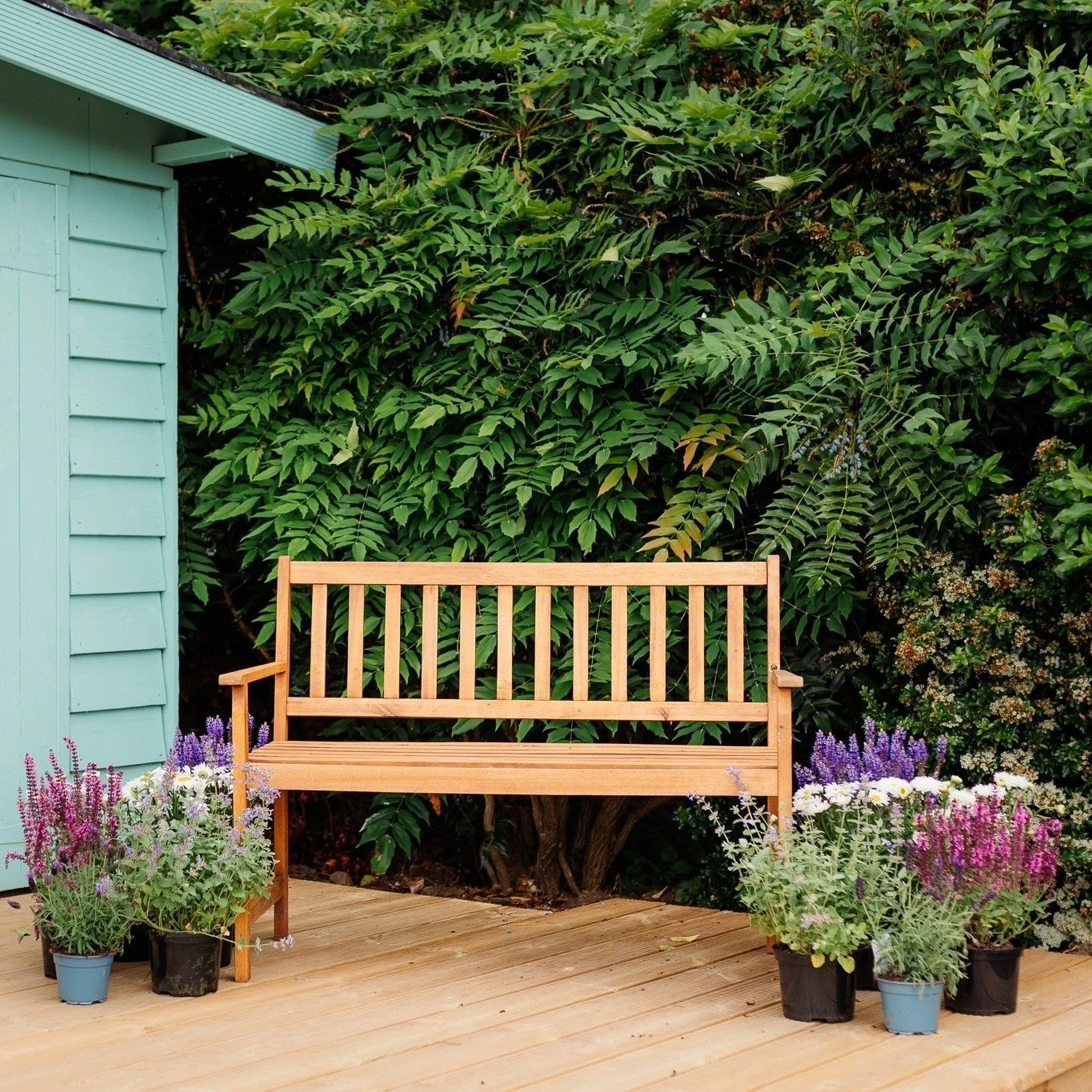 Two Seater Acacia Hardwood Garden Bench - Image 3
