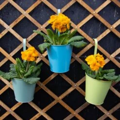 Hanging Pots - Pack Of Three - Shades Of Green & Blue