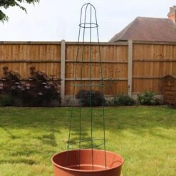 Metal Pyramid Garden Obelisk - 124cm Tall