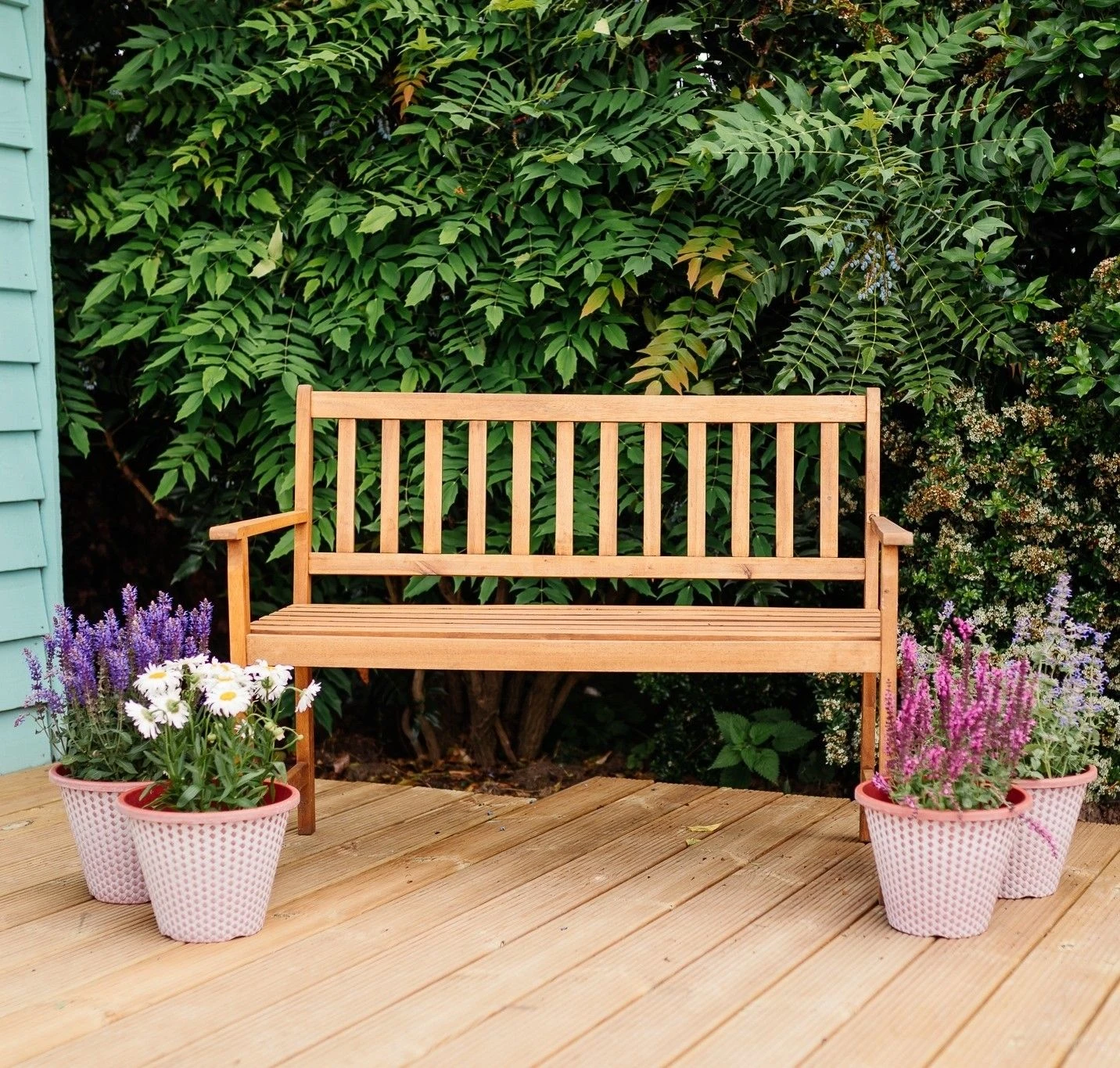 Two Seater Acacia Hardwood Garden Bench - Image 4